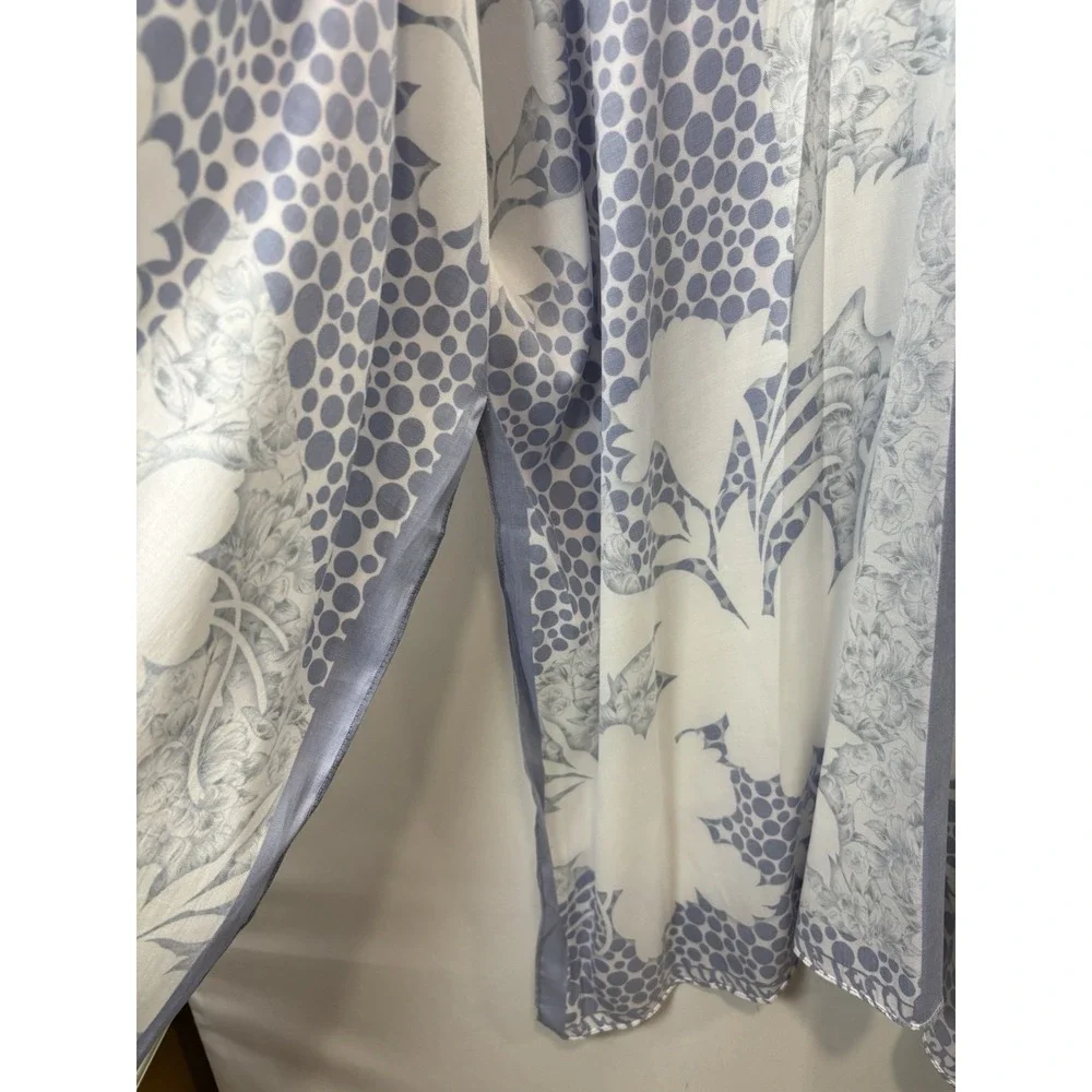 Floral Kimono Cover Up Blue White One Size Lightweight NWT